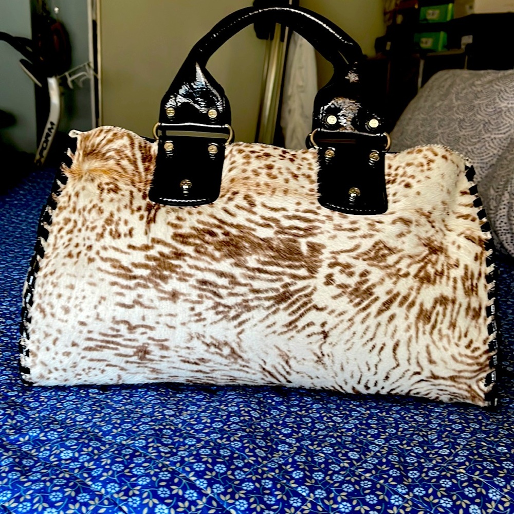 Francesco Biasia Calf Hair & Leather Satchel
